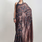 Janasya Grey Silk Blend Floral Jacquard Saree | Swadesiicart