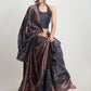 Janasya Grey Silk Blend Floral Jacquard Saree | Swadesiicart