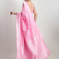 Janasya Pink Silk Blend Floral Jacquard Saree | Swadesiicart