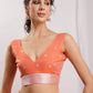 Janasya Peach Silk Blend Floral Jacquard Saree | Swadesiicart
