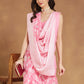 Janasya Light Pink Silk Blend Floral Jacquard Saree | Swadesiicart