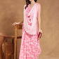 Janasya Light Pink Silk Blend Floral Jacquard Saree | Swadesiicart
