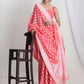 Janasya Coral Silk Blend Floral Jacquard Saree | Swadesiicart