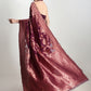 Janasya Purple Silk Blend Floral Jacquard Saree | Swadesiicart