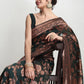 Janasya Dark Green Silk Blend Floral Jacquard Saree | Swadesiicart