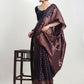 Janasya Indigo Silk Blend Floral Jacquard Saree | Swadesiicart