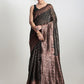 Janasya Dark Green Silk Blend Floral Jacquard Saree | Swadesiicart