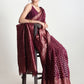Janasya Purple Silk Blend Floral Jacquard Saree | Swadesiicart