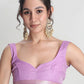 Janasya Lavender Silk Blend Leaf Motifs Jacquard Saree | Swadesiicart