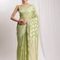 Janasya Navy Blue Silk Blend Geometric Jacquard Saree | Swadesiicart