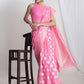 Janasya Pink Silk Blend Geometric Jacquard Saree | Swadesiicart