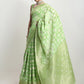 Janasya Green Silk Blend Geometric Jacquard Saree | Swadesiicart