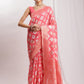 Janasya Navy Blue Silk Blend Geometric Jacquard Saree | Swadesiicart