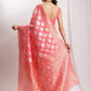 Janasya Navy Blue Silk Blend Geometric Jacquard Saree | Swadesiicart