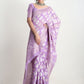 Janasya Lavender Silk Blend Geometric Jacquard Saree | Swadesiicart