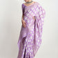 Janasya Lavender Silk Blend Geometric Jacquard Saree | Swadesiicart