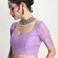 Janasya Lavender Silk Blend Geometric Jacquard Saree | Swadesiicart