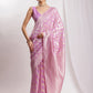 Janasya Lavender Silk Blend Floral Jacquard Saree | Swadesiicart