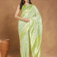 Janasya Light Green Silk Blend Geometric Jacquard Saree | Swadesiicart