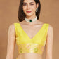 Janasya Yellow Silk Blend Floral Jacquard Saree | Swadesiicart