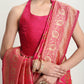 Janasya Pink Silk Blend Floral Jacquard Saree | Swadesiicart