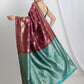 Janasya Purple Silk Blend Ethnic Motifs Jacquard Saree | Swadesiicart