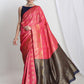 Janasya Pink Silk Blend Ethnic Motifs Jacquard Saree | Swadesiicart