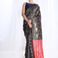 Janasya Navy Blue Silk Blend Ethnic Motifs Jacquard Saree | Swadesiicart