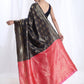 Janasya Navy Blue Silk Blend Ethnic Motifs Jacquard Saree | Swadesiicart