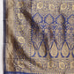 Janasya Navy Blue Silk Blend Floral Jacquard Saree | Swadesiicart