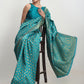 Janasya Turquoise Silk Blend Ethnic Motifs Jacquard Saree | Swadesiicart