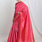 Janasya Pink Silk Blend Floral Jacquard Saree | Swadesiicart