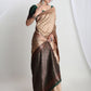 Janasya Beige Silk Blend Ethnic Motifs Jacquard Saree | Swadesiicart