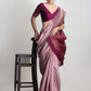 Janasya Dusty Pink Silk Blend Ethnic Motifs Jacquard Saree | Swadesiicart