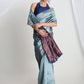 Janasya Light Blue Silk Blend Ethnic Motifs Jacquard Saree | Swadesiicart