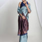 Janasya Light Blue Silk Blend Ethnic Motifs Jacquard Saree | Swadesiicart