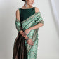 Janasya Light Green Silk Blend Ethnic Motifs Jacquard Saree | Swadesiicart