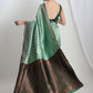 Janasya Light Green Silk Blend Ethnic Motifs Jacquard Saree | Swadesiicart