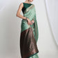 Janasya Light Green Silk Blend Ethnic Motifs Jacquard Saree | Swadesiicart