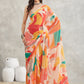 Janasya Multicolor Georgette Abstract Printed Saree | Swadesiicart