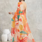 Janasya Multicolor Georgette Abstract Printed Saree | Swadesiicart