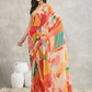 Janasya Multicolor Georgette Abstract Printed Saree | Swadesiicart