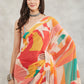 Janasya Multicolor Georgette Abstract Printed Saree | Swadesiicart