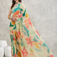 Janasya Multicolor Georgette Tropical Printed Saree | Swadesiicart