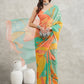 Janasya Multicolor Georgette Floral Printed Saree | Swadesiicart