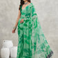 Janasya Green Georgette Abstract Printed Saree | Swadesiicart