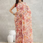 Janasya Cream Georgette Floral Printed Saree | Swadesiicart