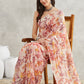 Janasya Cream Georgette Floral Printed Saree | Swadesiicart