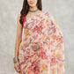 Janasya Cream Georgette Floral Printed Saree | Swadesiicart