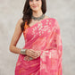 Janasya Pink Georgette Geometric Printed Saree | Swadesiicart